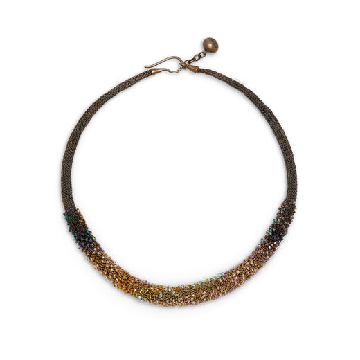 Gold multicoloured beaded necklace by Milena Zu
